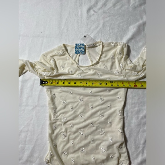 NWT Free People Ivory Mesh Make out  Bodysuit Women size M - Picture 6 of 9